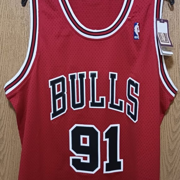 adidas Other - Adidas (Rodman)-(Bulls)-(Jersey)-(Red/Black)-(New)-(Size L)-$85.00